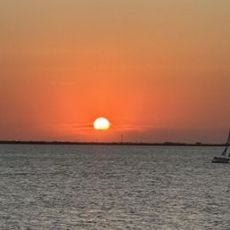 Sunset over Lake Hefner from out table Sunset over Lake Hefner from out table