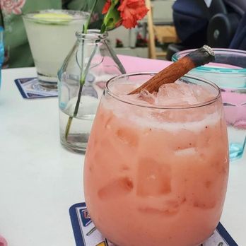 Cocina Chente - ROSA COLADA!!! My gosh, this drink was so good. Tequila blanco, lime juice, pineapple juice, strawberry purée, coconut cream and cinnamon. - Mexican Near Me - Bronx, New York Cocina Chente - ROSA COLADA!!! My gosh, this drink was so good. Tequila blanco, lime juice, pineapple juice, strawberry purée, coconut cream and cinnamon. - Mexican Near Me - Bronx, New York