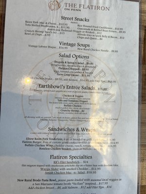 Menu photo 4 Flatiron Indianapolis, IN
