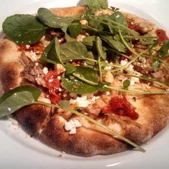 Panzano - Coniglio Pizza--Rabbit confit, rosemary, olive oil, garlic, chili flake, gorgonzola, watercress and walnuts - Italian Near Me - Denver, Colorado