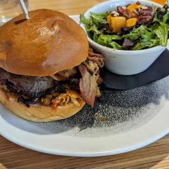 Tank310 - Brisket sandwich with the most amazing Asian sesame sauce and kimchi, it was awesome! - Brewpubs Near Me - Canmore, Alberta Tank310 - Brisket sandwich with the most amazing Asian sesame sauce and kimchi, it was awesome! - Brewpubs Near Me - Canmore, Alberta
