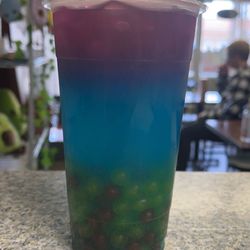 Harvest Fruit and Boba Tea - Our number one seller Electric Blue lemonade with a mix of popping boba