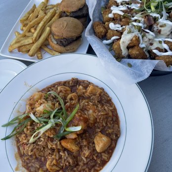 Crossroads Tabletop Tavern - Mini burger, tater totes with jalapeño, crème cheese, jambalaya - Tabletop Games Near Me - Manassas, Virginia Crossroads Tabletop Tavern - Mini burger, tater totes with jalapeño, crème cheese, jambalaya - Tabletop Games Near Me - Manassas, Virginia