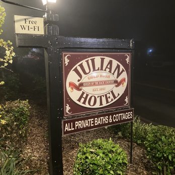 Julian Gold Rush Hotel - Sign in the front - Hotels Near Me - Julian, California Julian Gold Rush Hotel - Sign in the front - Hotels Near Me - Julian, California