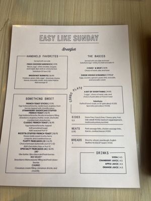 Menu photo 1 Easy Like Sunday Greensboro, NC Menu photo 1 Easy Like Sunday Greensboro, NC