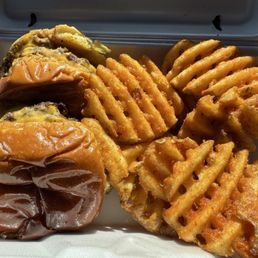 (2) Biggie Burgers & Waffle Fries