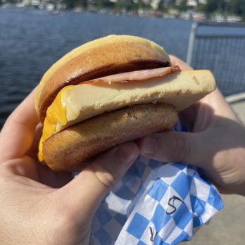 Saint Bread - Melonpan steamed egg sandwich - Bakeries Near Me - Seattle, Washington Saint Bread - Melonpan steamed egg sandwich - Bakeries Near Me - Seattle, Washington