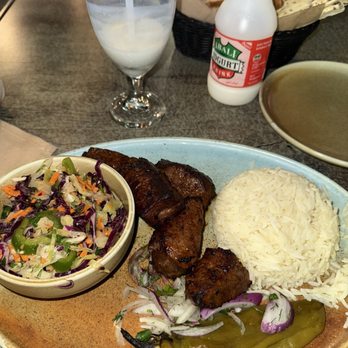 Karas Dine-In - Beef Lula Kebab Plate and Tan - Armenian Near Me - Glendale, California Karas Dine-In - Beef Lula Kebab Plate and Tan - Armenian Near Me - Glendale, California