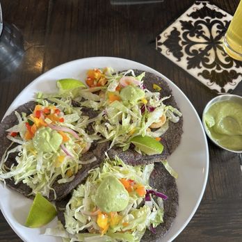 Maize at the Station - Tacos de Camarones with a Rigg's beer. - Mexican Near Me - Champaign, Illinois