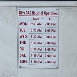 BJ's Gas Station - Hours