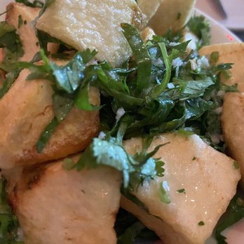Open Sesame - Garlic potatoes with Sambal olek on the side - Mediterranean Near Me - Long Beach, California Open Sesame - Garlic potatoes with Sambal olek on the side - Mediterranean Near Me - Long Beach, California