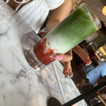 Mediterra Cafe - strawberry iced Matcha - Cafes Near Me - Pittsburgh, Pennsylvania