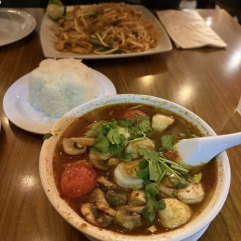 Nine & Nine Thai Kitchen - Tom Yum Koong Soup w/side of rice - Thai Near Me - Pasadena, California Nine & Nine Thai Kitchen - Tom Yum Koong Soup w/side of rice - Thai Near Me - Pasadena, California