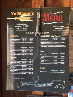 Menu photo 3 Yo Mama's Pit Bbq Montgomery, TX