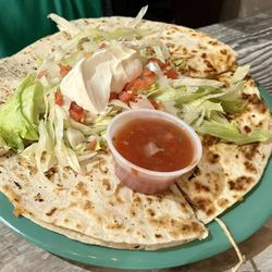 Tacos Mexico - Habernero lime chicken quesadilla. Huge.