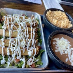Taquitos with rice and beans