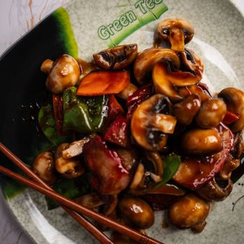 Green Tea - Roasted Pork With Mushrooms - Chinese Near Me - New Orleans, Louisiana Green Tea - Roasted Pork With Mushrooms - Chinese Near Me - New Orleans, Louisiana