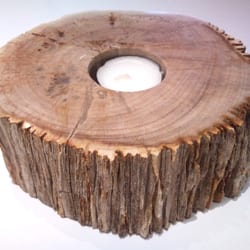 Einklang Schmuck und Wohnaccessoires - Fossiles Holz-Teelicht