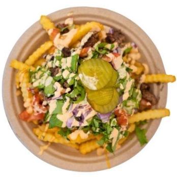 Sammy’s Sliders - Sammy Mac loaded fries- the sweet pickles were a surprise but it was very good! - Burgers Near Me - Kernersville, North Carolina Sammy’s Sliders - Sammy Mac loaded fries- the sweet pickles were a surprise but it was very good! - Burgers Near Me - Kernersville, North Carolina