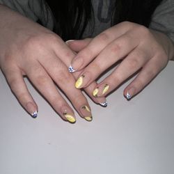 Stiletto Nails - Tropical nails design