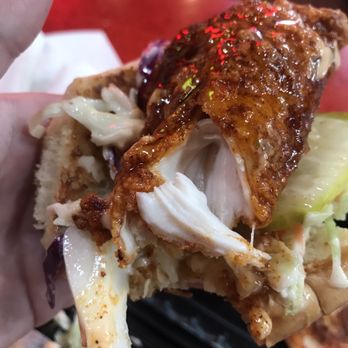 Angry Chickz - medium slider (ate the bottom but separately). BOMB af. - Chicken Shop Near Me - Aliso Viejo, California