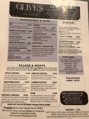 Menu photo 1 Olive's On Main Sylvania, OH