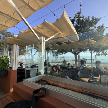 Belmont Brewing - Patio seating towards beach - Breweries Near Me - Long Beach, California