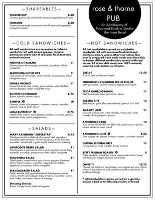 Menu photo 3 Rose & Thorne Pub Paris, KY