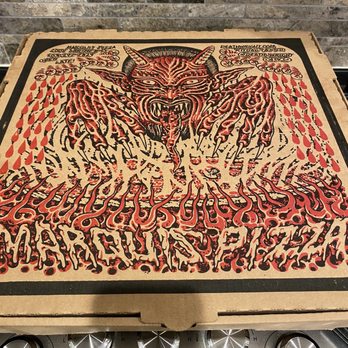 Marquis Pizza - a pizza box with a drawing on it - Pizza Near Me - Denver, Colorado Marquis Pizza - a pizza box with a drawing on it - Pizza Near Me - Denver, Colorado