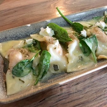 Moku Kitchen - Roasted Squash Ravioli- with chèvre cheese, spinach, and walnut sage pesto - Cocktail Bars Near Me - Honolulu, Hawaii