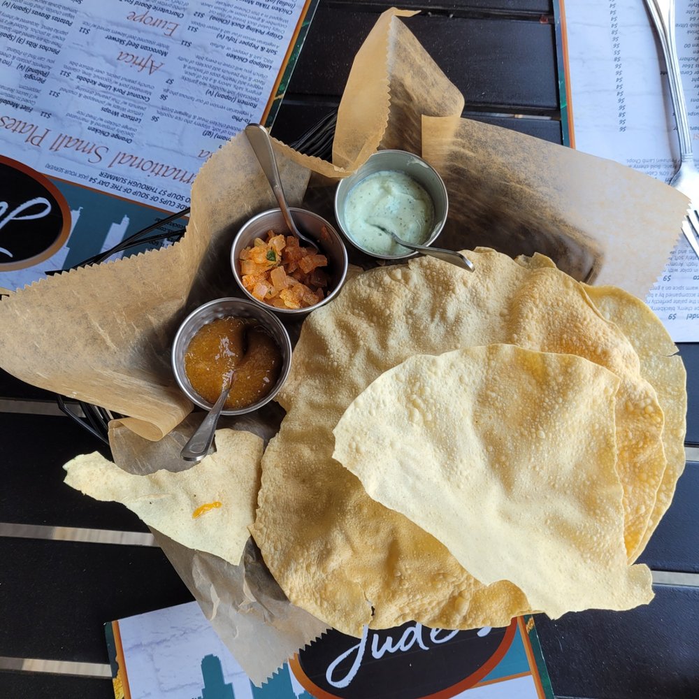 Jude’s - Pre-meal flatbread and dipping sauces - Cocktail Bars Near Me - Crystal Lake, Illinois Jude’s - Pre-meal flatbread and dipping sauces - Cocktail Bars Near Me - Crystal Lake, Illinois