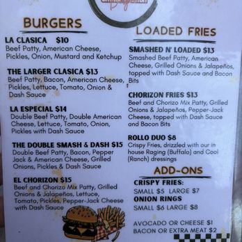Smash N Dash - Menu with great prices - Burgers Near Me