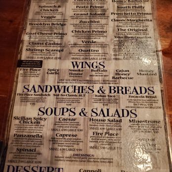 The Fire Place - The Food Menu - Pizza Near Me - Southington, Connecticut The Fire Place - The Food Menu - Pizza Near Me - Southington, Connecticut