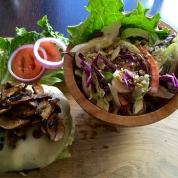 Stacked Burger Bar - Bison Swiss Cheese and mushroom burger with Coleslaw... Yum! - Burgers Near Me - Saskatoon, Saskatchewan