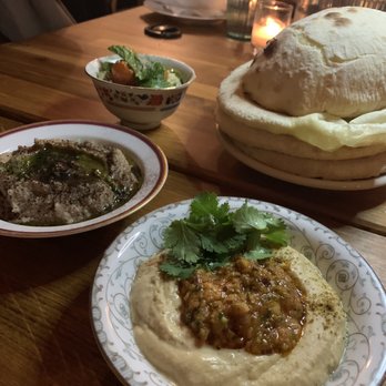 Homer - Pita and trio of hummus - Mediterranean Near Me - Seattle, Washington Homer - Pita and trio of hummus - Mediterranean Near Me - Seattle, Washington
