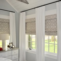 Duffs Custom Window Treatments - Cordless Roman Shades with a Drapery accent