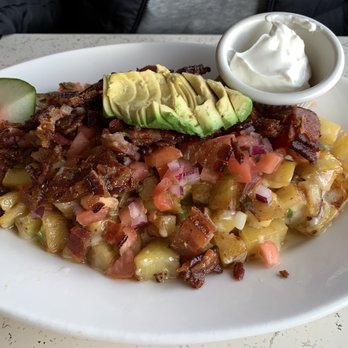 Cafe 1 - Groovy Potatoes added bacon - Breakfast & Brunch Near Me - Fort Bragg, California Cafe 1 - Groovy Potatoes added bacon - Breakfast & Brunch Near Me - Fort Bragg, California