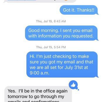 Gorilla Moving Company - Proof how he barely ever answers email or text - Movers Near Me Gorilla Moving Company - Proof how he barely ever answers email or text - Movers Near Me