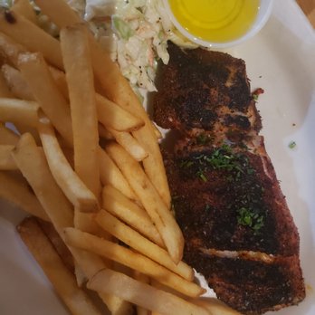 Brophy Bros - Blackened seabass with fries was good - Seafood Near Me - Santa Barbara, California