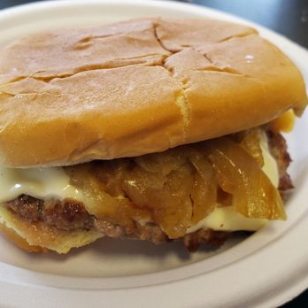 White Hut - Cheeseburg with fried onions - Burgers Near Me - West Springfield, Massachusetts