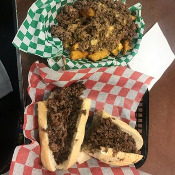 Philly Steaks - A standard Philly sans everything but Meat & cheese... on Red & the Philly Fries again... - Cheesesteaks Near Me - Albuquerque, New Mexico