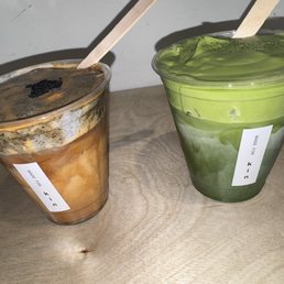L:Black sesame cream top espresso R: double matcha 10/10
