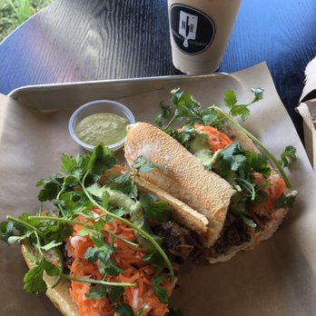 Nguyen's Kitchen - Grilled pork banh mi and green milk tea - Vietnamese Near Me - Orange, California