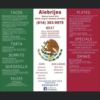 Alebrijes - Menu - Mexican Near Me - Columbus, Ohio Alebrijes - Menu - Mexican Near Me - Columbus, Ohio