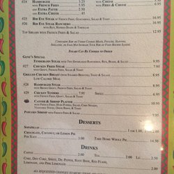 Casa Cabana Restaurant - Back page of their menu.