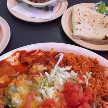 The Owl Cafe - Chicken Enchilada - both sauces. Delicious - spicy moist chicken in homemade tortillas - Diners Near Me - Albuquerque, New Mexico