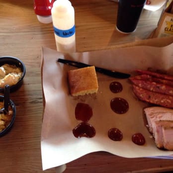 Mission BBQ - Jalapeño cheddar sausage, smoked turkey breast, 6 different sauces to try, cornbread, potato salad and Mac and cheese. - Barbeque Near Me - Laurel, Maryland