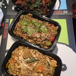 Spicy Noodle, Basil Fried Rice, Crispy Garlic Chicken