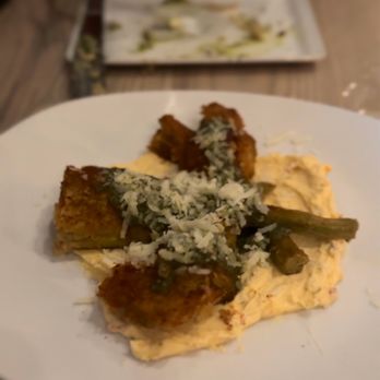 Answer - Artichoke; tempura, mascarpone, calabrian chile, mint pesto, grana padano | - Tapas/Small Plates Near Me - Nashville, Tennessee Answer - Artichoke; tempura, mascarpone, calabrian chile, mint pesto, grana padano | - Tapas/Small Plates Near Me - Nashville, Tennessee