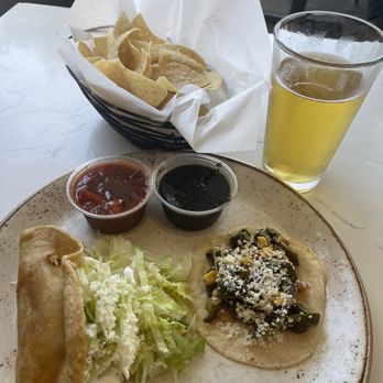 Los Agaves - Taco Tuesday Tacos: Crispy Chicken Taco & Rajas Con Queso Taco - New American Near Me - Santa Barbara, California Los Agaves - Taco Tuesday Tacos: Crispy Chicken Taco & Rajas Con Queso Taco - New American Near Me - Santa Barbara, California